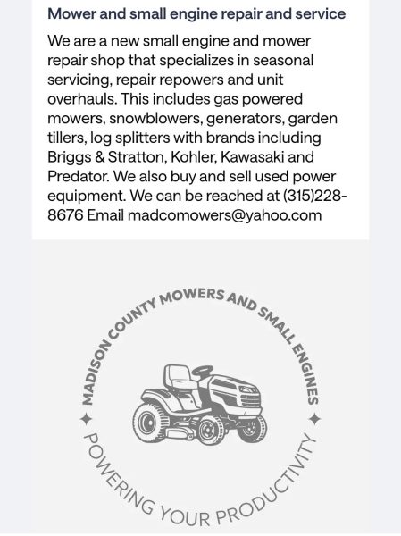 Madison County Mowers and Small Engines Repair Shop